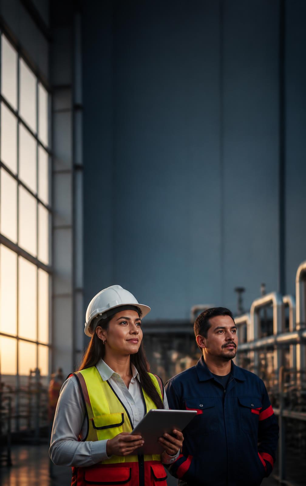 Equipo de ingeniería y personal operativo de SAIMCSA supervisando la operación de una planta industrial